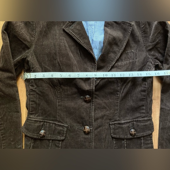 American Eagle Outfitters Corduroy Brown Blazer 2 Button Women’s Jacket Sz S/P - Picture 4 of 13